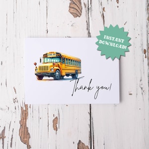 Printable Thank You Card for Bus Driver, End of the School Year Appreciation