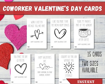 Ausdruckbare Coworker Valentinstag Karten