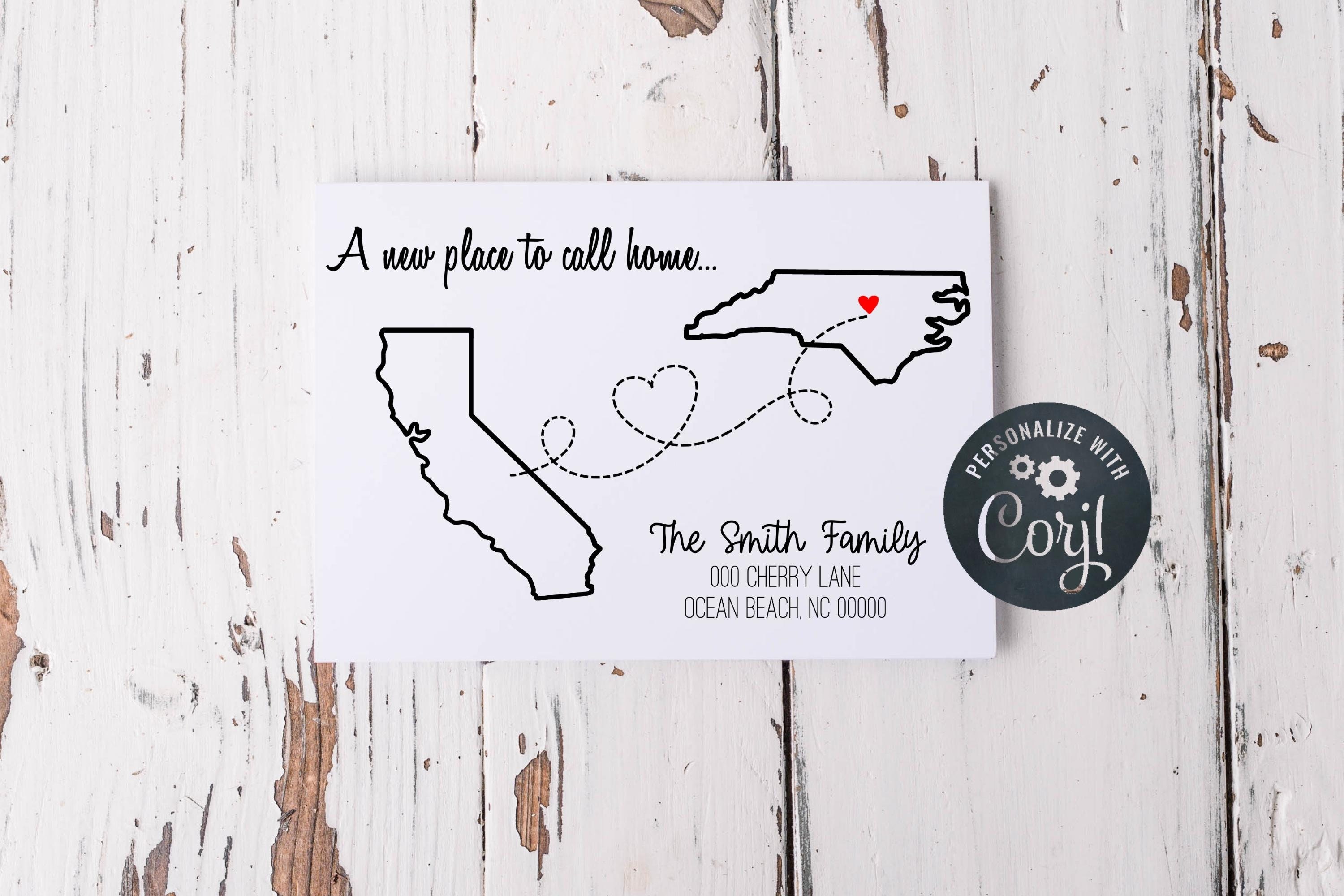 Editable New Address Announcement, A New Place to Call Home, State-to ...