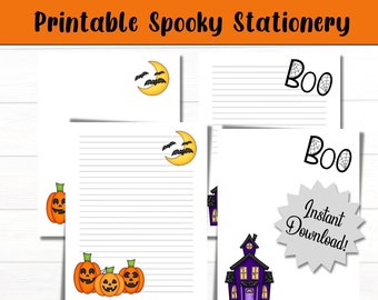 Wydrukowalne papiery listowe, papiery na Halloween, papiery listowe dla dzieci