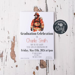 Editable Fire Academy Graduation Party Invitation