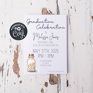 Editable Pharmacy School Graduation Party Invitation