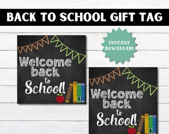 Printable Back-to-School Gift Tag, Chalkboard theme