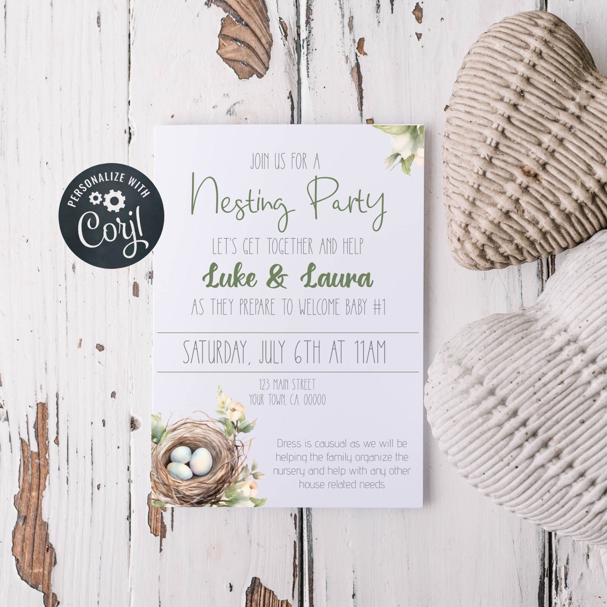 Nesting Party Invitations Editable Nesting Party Invitation Template - Etsy