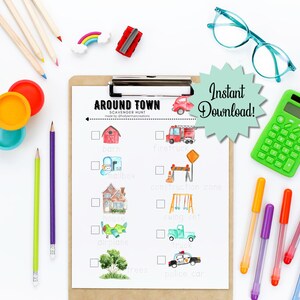 Printable Kids Scavenger Hunt Around Town With and Without - Etsy