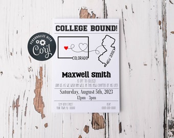 Editable Going Away Party Invitation, Moving Out of State for College