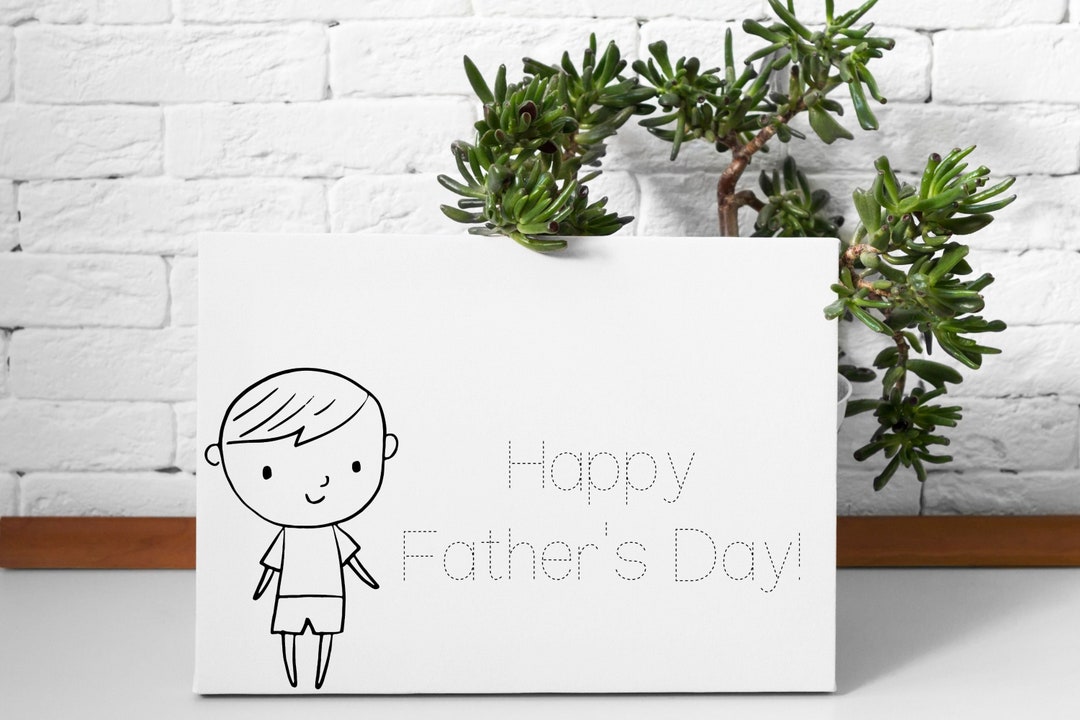 Father's Day Printable Card From Child, Traceable Words, Father's Day ...
