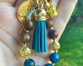 The Coronation Rosary Keychain: Handmade Catholic Pocket Rosary with Medal and Crucifix