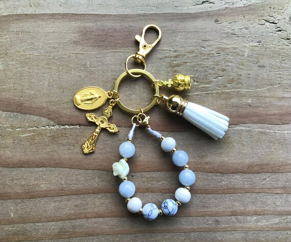 The Queen of Heaven Keychain Rosary: Pocket Decade with Crucifix, Miraculous Medal