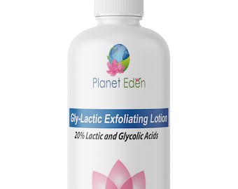 Planet Eden 20% Gly-Lactic Glycolic & Lactic Acid Skin Exfoliating Lotion Cream - Deep Hydration and Skin renewal