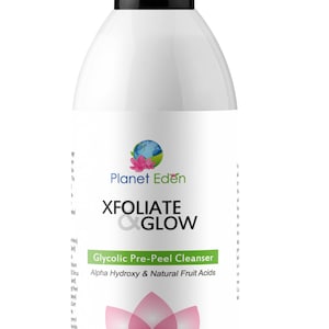 Glycolic Pre-Peel Cleanser with Organic Fruit Extracts - Excellent for Pre-Peel or daily Exfoliation for Glowing Skin