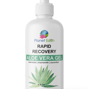 Rapid Recovery Aloe Vera Gel 4 oz with Chamomile Cucumber Monoi - Rapid healing for after peel, sunburns, irritated dry skin