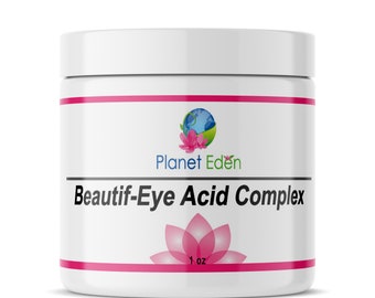 Planet Eden Beautif-Eye Multi Acid Complex Eye Cream with Glycolic & Kojic Acid - Caffeine Under Eye Circles,Puffiness,Wrinkles/Fine Lines