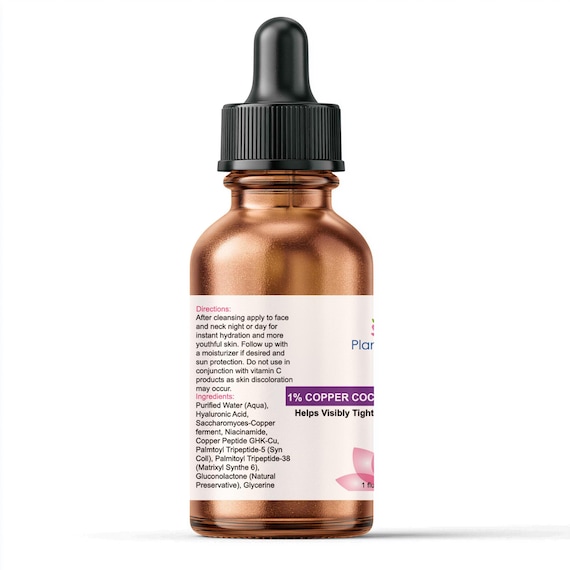 1% GHK-CU Copper Tripeptide Serum w/ Hyaluronic Acid | Niacinamide | Gluconolactone