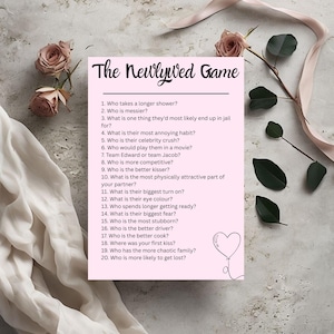 Funny Newlywed Game | Bachelorette Party Printable | Bride Quiz | Bridal Shower Game | Instant Download Template