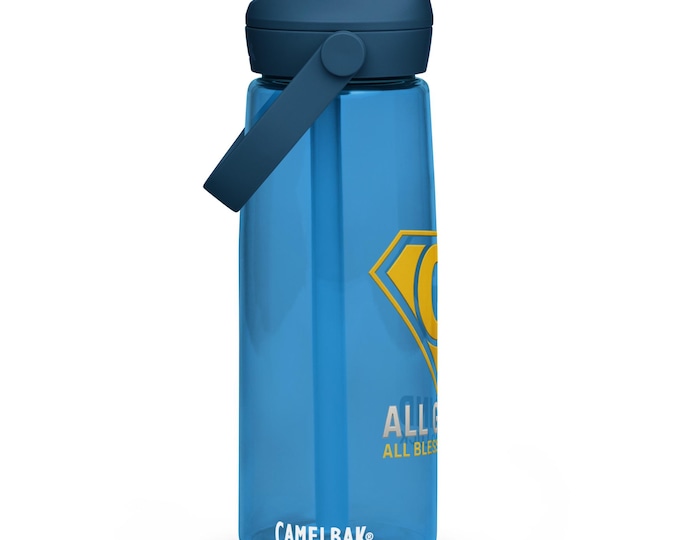 Flip straw water bottle