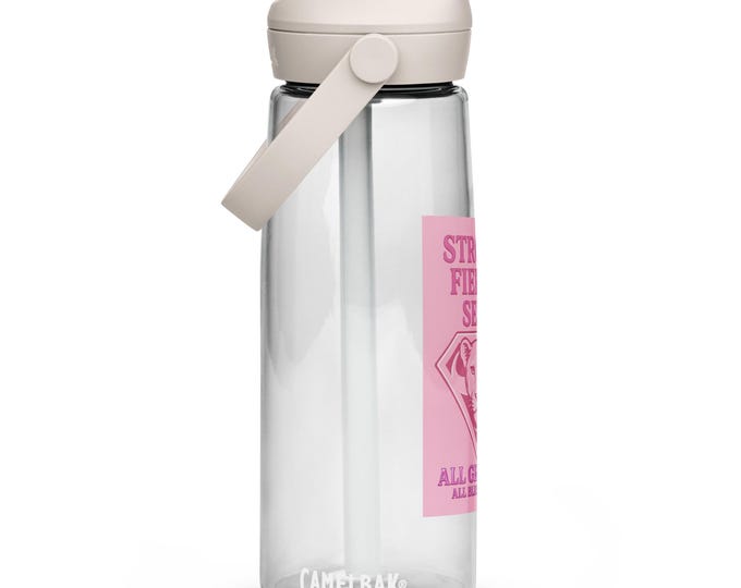 Flip straw water bottle
