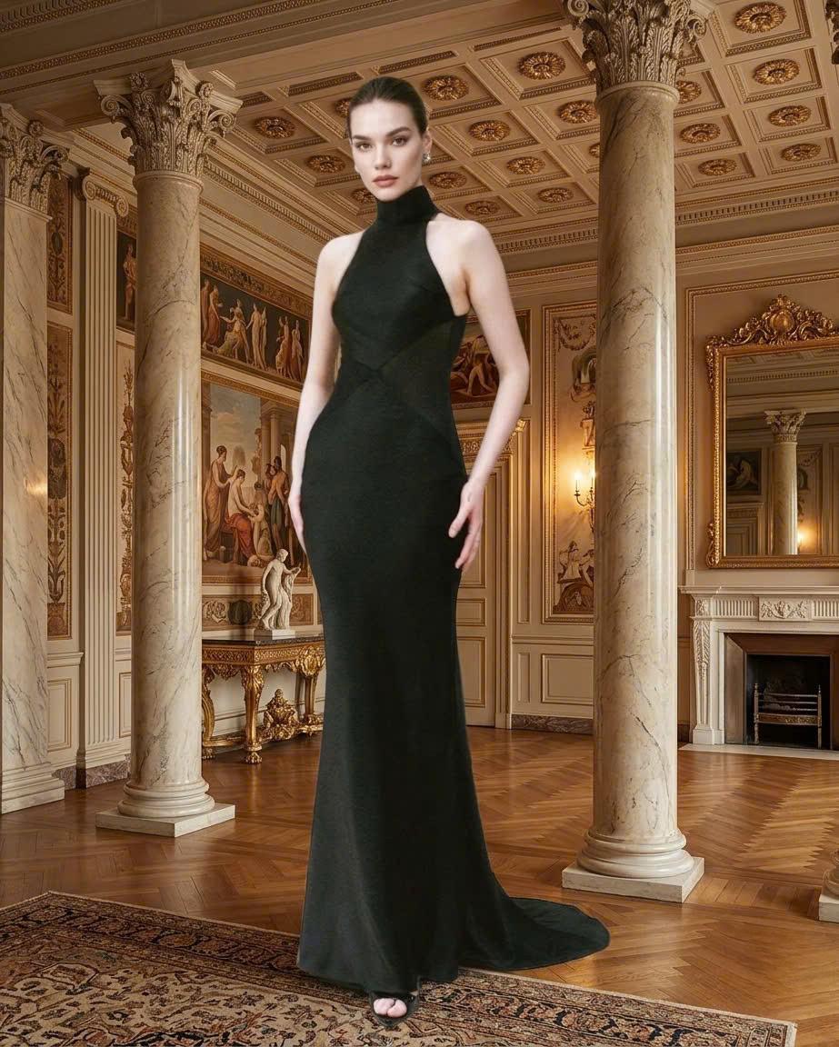 green emerald velvet dress GIA Chic A-Line Pleated Long Sleeves Satin Formal Dresses, Burgundy