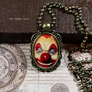 Collier clown, bijoux d&#39;anniversaire, pendentif en bronze