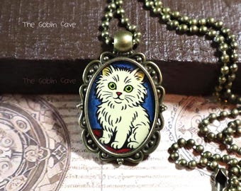 Halskette Katze, Tier Schmuck, Bronze Anhänger