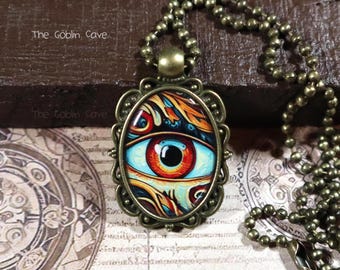 目ネックレス、目玉ジュエリー、目玉ペンダント、検眼医ギフト