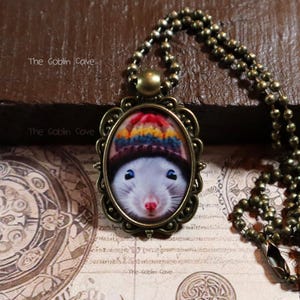 Rat Necklace, Animal Jewelry, Bronze Pendant