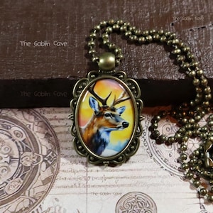 Deer Necklace, Woodland Jewelry, Bronze Pendant, Gift For Animal Lover