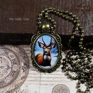 Deer Necklace, Woodland Jewelry, Bronze Pendant, Gift For Animal Lover