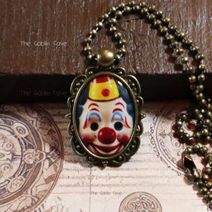 Collier clown, bijoux d&#39;anniversaire, pendentif en bronze
