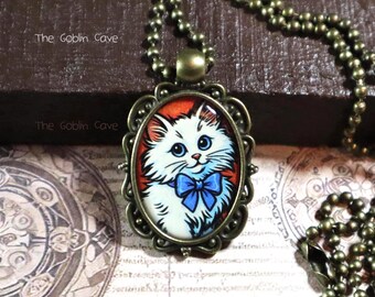 Halskette Katze, Tier Schmuck, Bronze Anhänger