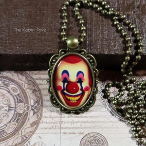 Clown Necklace, Birthday Jewelry, Bronze Pendant