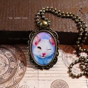 Rat Necklace, Animal Jewelry, Bronze Pendant