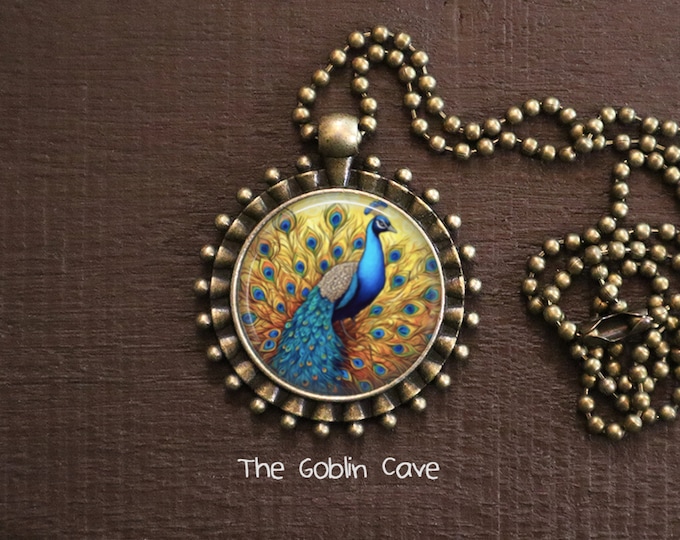 Peacock Necklace, Bird Gift