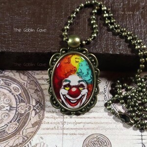 Collier clown, bijoux d&#39;anniversaire, pendentif en bronze