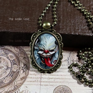 Krampus Necklace, Spooky Christmas Jewelry, Bronze Pendant