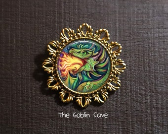 Dragon Brooch, Fantasy Jewelry