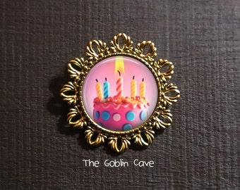 Birthday Cake Brooch Pin