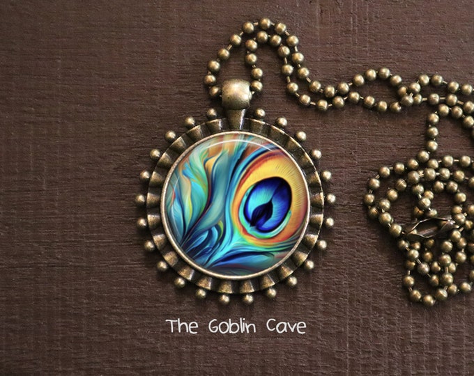 Peacock Necklace, Bird Gift