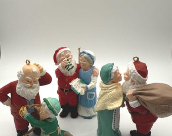 Vintage Hallmark Mr. And Mrs. Claus Ornaments, Collector’s Series (1993-1995 Lot of 3)