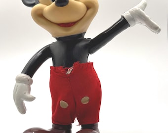 Walt Disney Productions posable Mickey Mouse plastic figurine from the 1960s