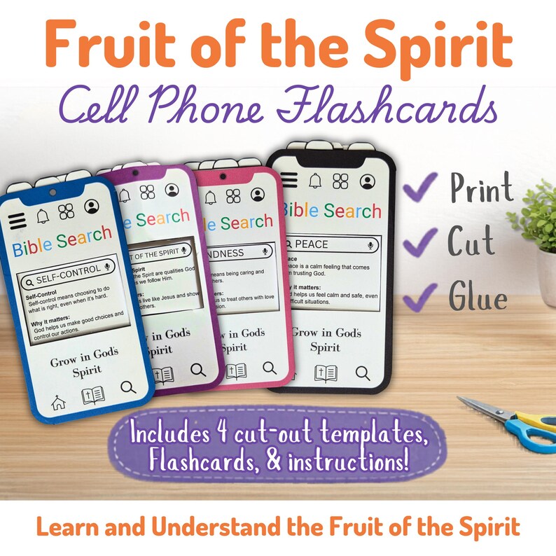Fruit of the Spirit Flashcards for Kids | Bible Study Printable ...