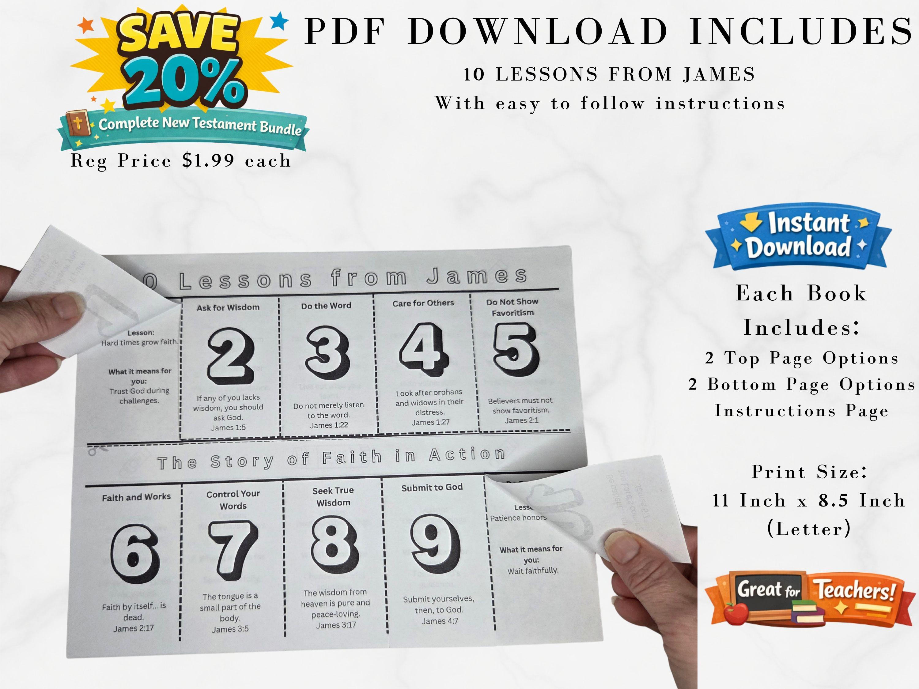 James Bible Lesson Activity for Kids | Sunday School Craft Printable ...