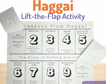 Haggai Bible Lesson Activity for Kids | Sunday School Craft Printable | Lift-the-Flap (10 Lessons)