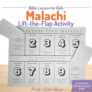 Malachi Bible Lesson Activity for Kids | Sunday School Craft Printable | Lift-the-Flap (10 Lessons)