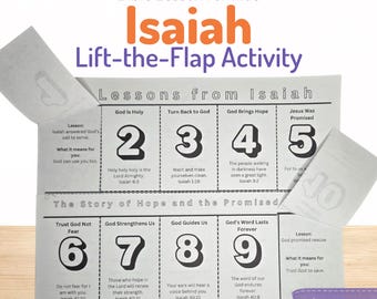 Isaiah Bible Lesson Activity for Kids | Sunday School Craft Printable | Lift-the-Flap (10 Lessons)