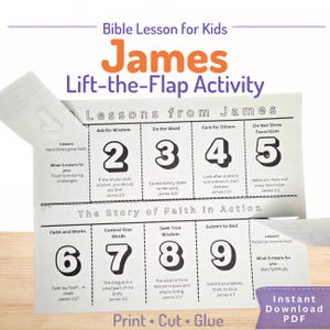 James Bible Lesson Activity for Kids | Sunday School Craft Printable | Lift-the-Flap (10 Lessons)