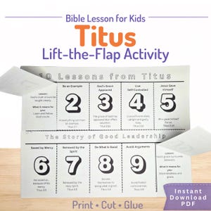Titus Bible Lesson Activity for Kids | Sunday School Craft Printable | Lift-the-Flap (10 Lessons)