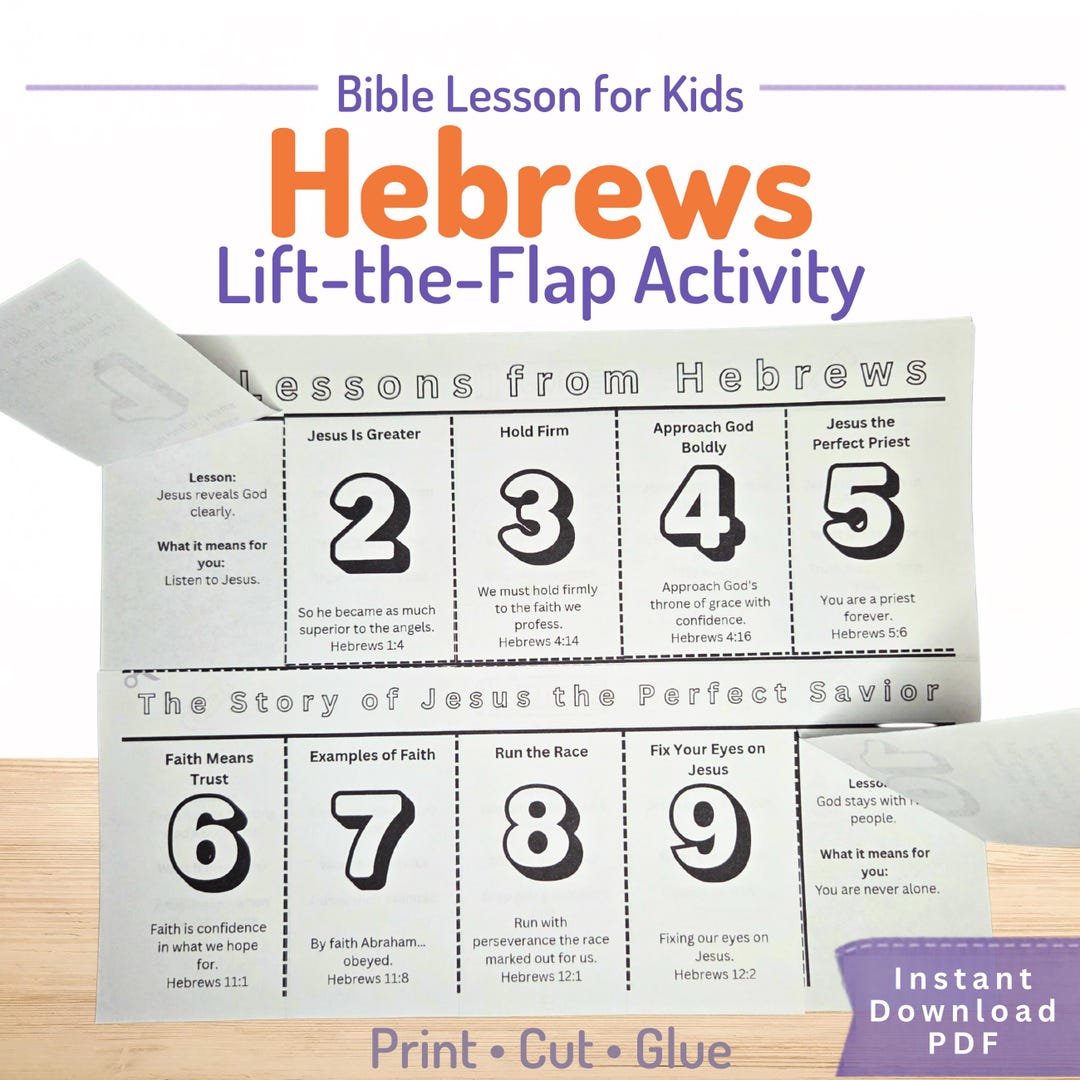 Hebrew Lesson Hebrews Bible Lesson Activity for Kids | Sunday School Craft Printable ...