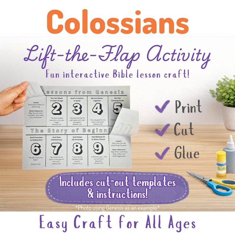 Colossians Bible Lesson Activity for Kids | Sunday School Craft ...