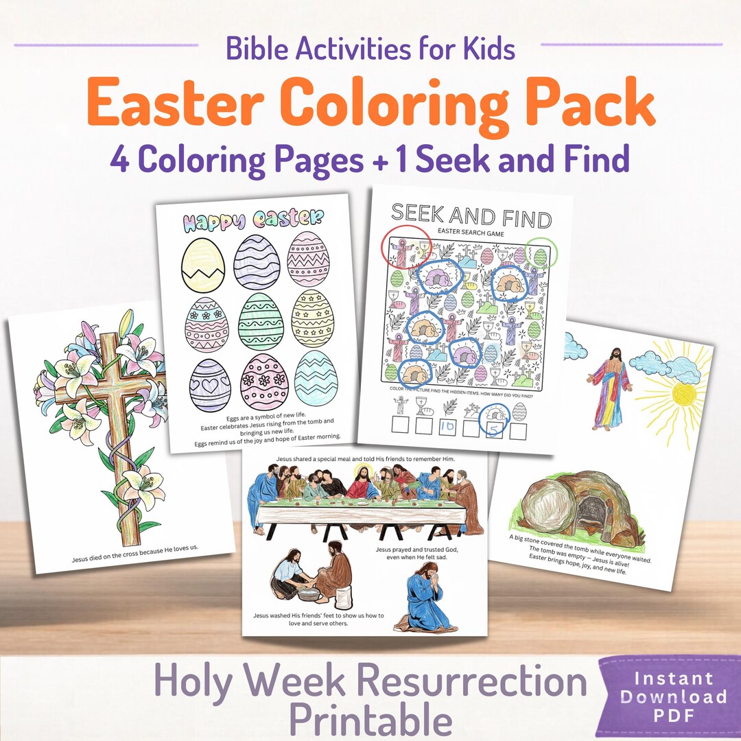 Christian Easter Activity Pack for Kids | Bible Resurrection Activities ...